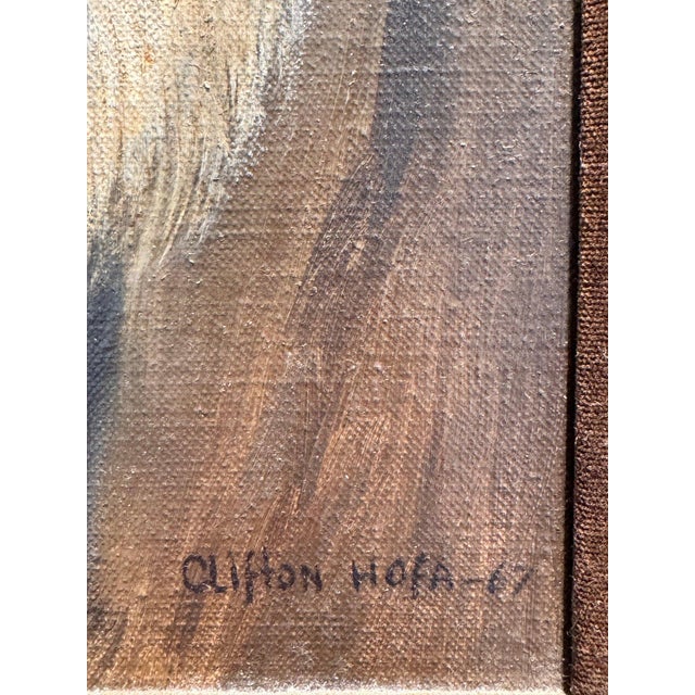 Portraiture Original Oil Painting on Board: Contemplating Time by Clifton Hofa (1967) For Sale - Image 3 of 9