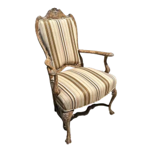 Charles Pollock for William Switzer Dining Armchair W Scalamandre Stripe