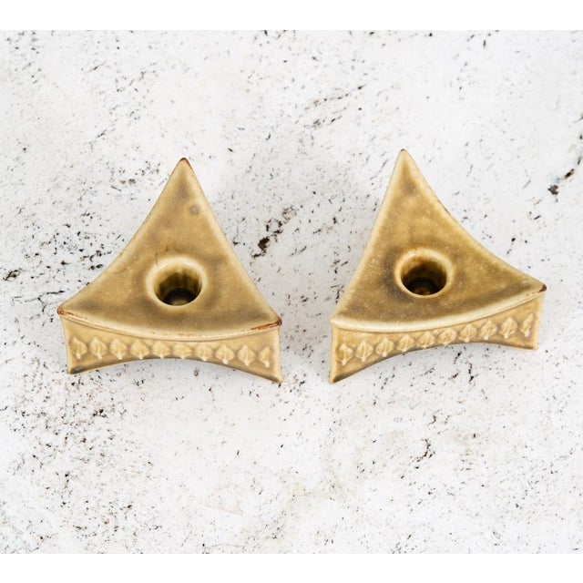 Mid Century Modern Candlestick Holders Set 2 Quistgaard Relief Kronjyden Danish For Sale - Image 9 of 12