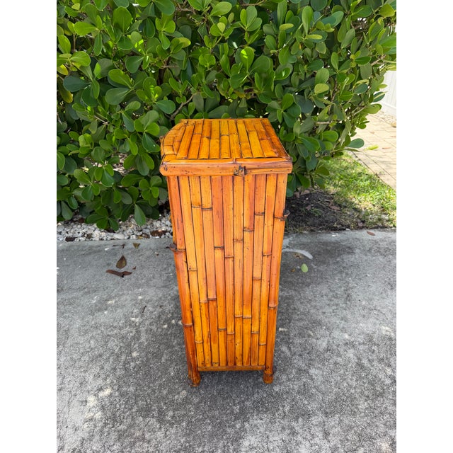 Vintage Split Bamboo Five-Drawer Chest For Sale In Naples, FL - Image 6 of 12