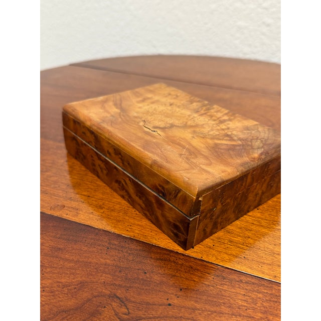 Early 21st Century Burl Wood Hinged Keepsake Box For Sale - Image 5 of 12