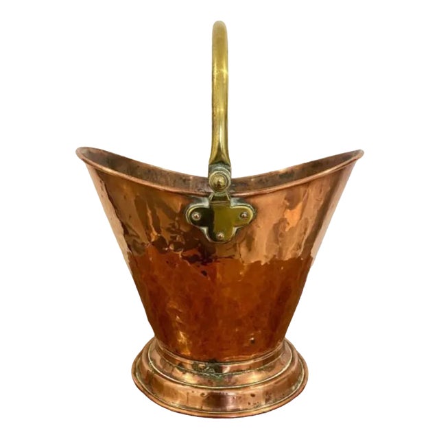 Victorian Copper and Brass Helmet Coal Bucket, 1860s For Sale