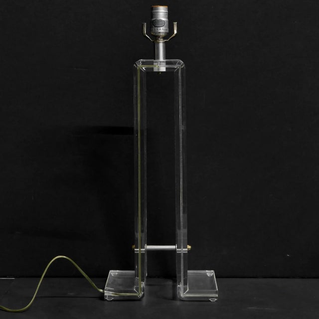 Welcome to our listing! You are considering a gently pre-owned Mid Century Modern Lucite Lamp. This item is in near...
