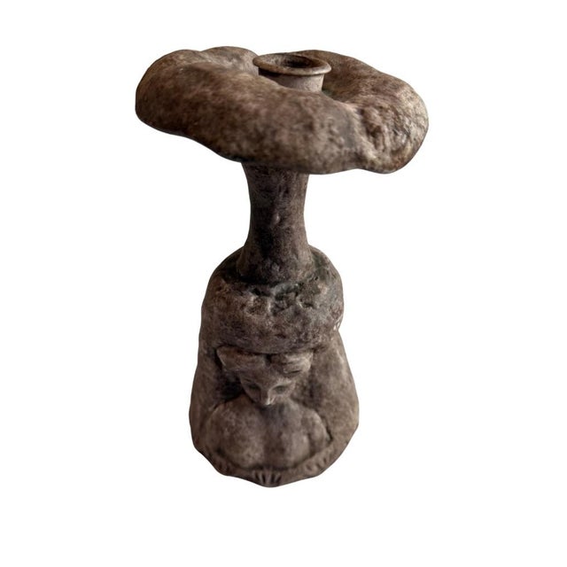 Mid 20th Century Vintage Italian Figural Woman Ceramic Candle Holder For Sale - Image 5 of 11