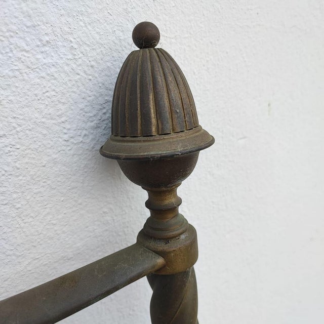 Antique Metal Bed with Twists and Decorations For Sale - Image 8 of 15