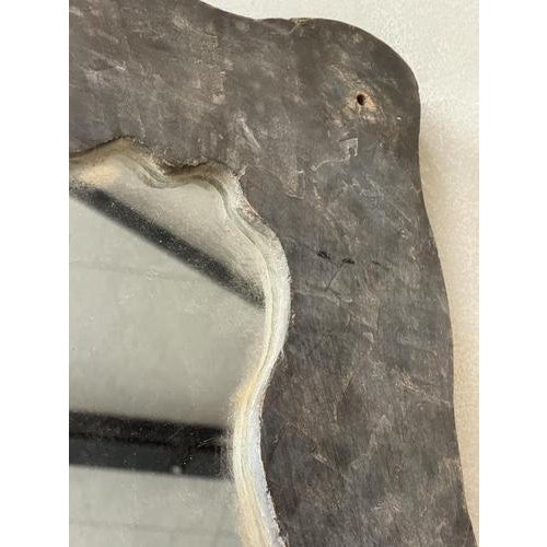 Brown Vintage French Composite Concrete Mirror, 1970s For Sale - Image 8 of 11