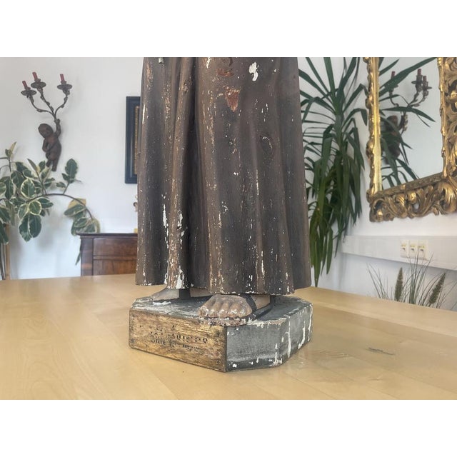 Baroque Antonius with Child Figure in Wood For Sale - Image 12 of 18