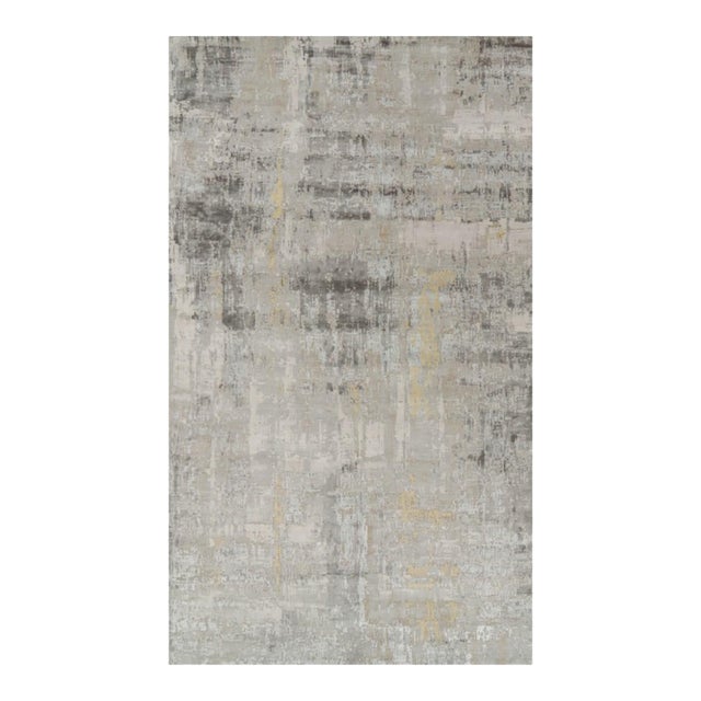 Rug & Kilim’s Oversized Abstract Rug in Silver-Gray and Beige-Brown Patterns 11x19 For Sale