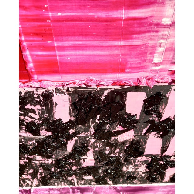 Pink #Textured Abstract Oil on Canvas Painting by Diane Grant For Sale - Image 8 of 12