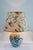 Porcellaine de Paris Large porcelain table lamp Floral pattern with original lampshade France 1970s Hollywood Regency /...