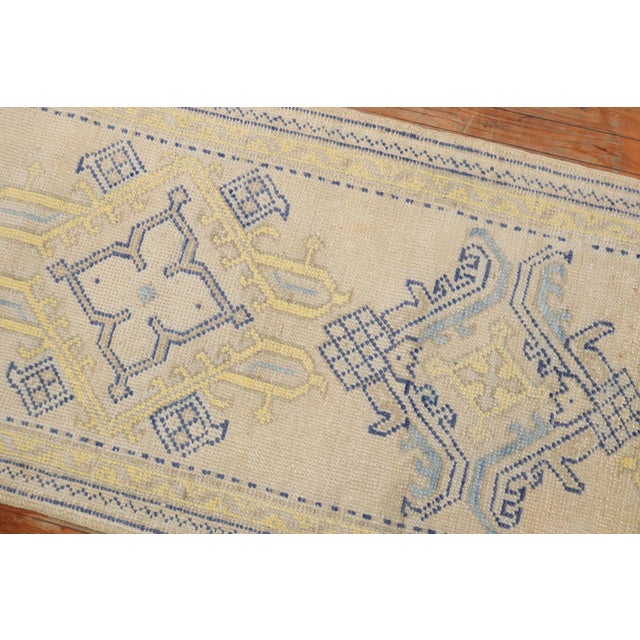 Long and narrow antique turkish oushak runner from the 2nd quarter of the 20th century.