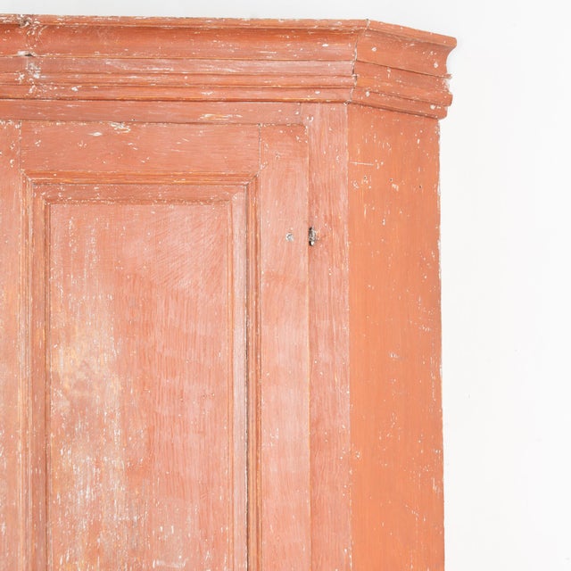 19th Century Large Swedish Original Red Painted Pine Corner Cabinet Cupboard For Sale - Image 4 of 13