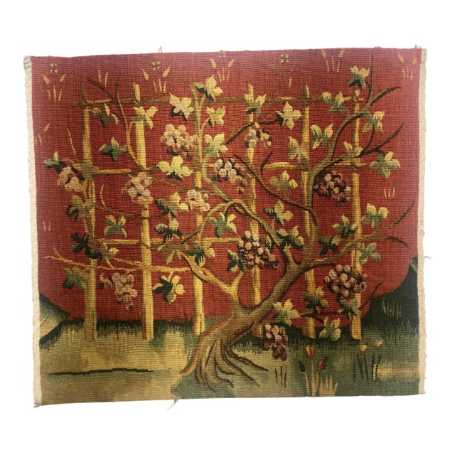 Recreated Handwoven Wool Tapestry Fragment Featuring the Tree of Life For Sale