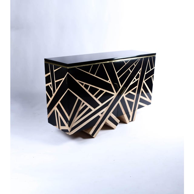Beige Lines Buffet in Black Pear Wood and White Holly by Aymeric Lefort For Sale - Image 8 of 15