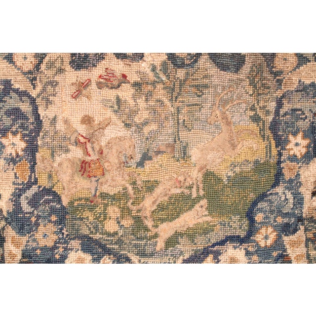 Blue French Regence Walnut Armchair With Tapestry Upholstery For Sale - Image 8 of 15