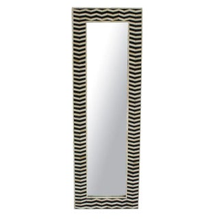 Black & White Zig-Zag Full-Length Mirror For Sale
