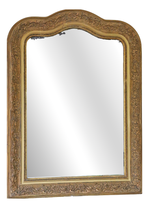 Antique Gilt Overmantle Wall Mirror, 1800s