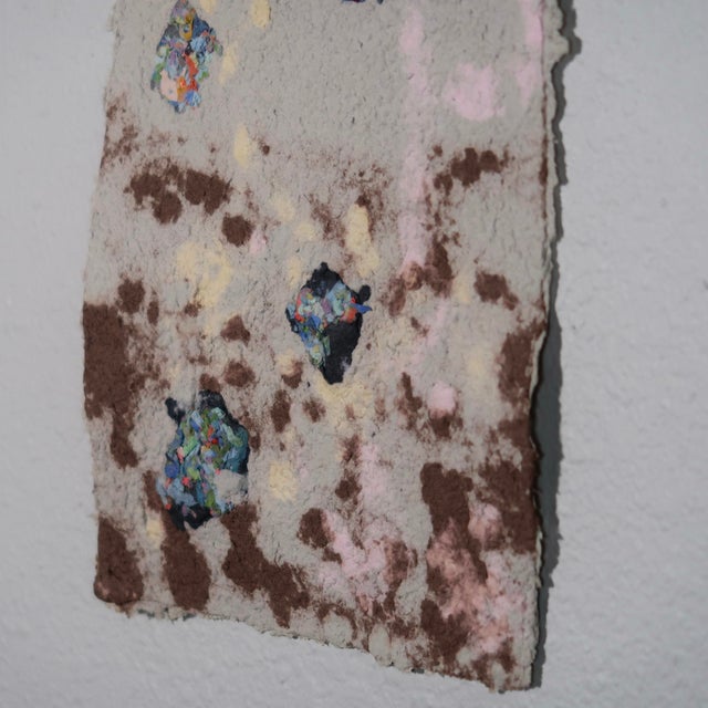 2020s Original Abstract Textured Fiber Base Mixed Media Painting in Soft Grey, Pink, and Earth Tones by Casey R Klein For Sale - Image 5 of 16