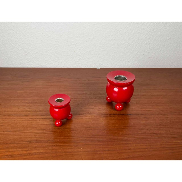 Mid-Century Traditional Swedish Wooden Candleholders, 1960s, Set of 2 For Sale - Image 11 of 12