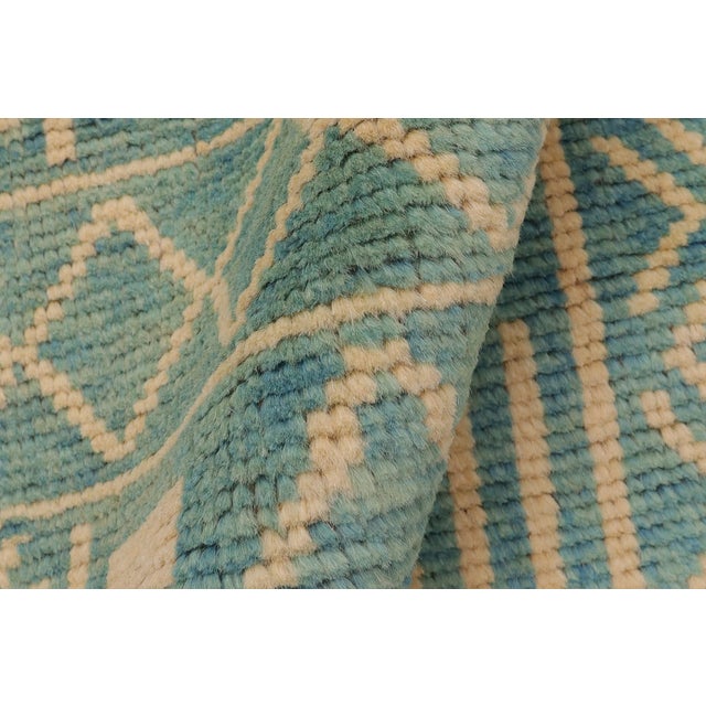 Beige Shabby Chic Balochi Blue/Beige Wool Rug - 3'2''x5'1'' For Sale - Image 8 of 11