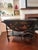 Chinoiserie Vintage Imperial Furniture Grand Rapids Chinoiserie Bar Cart | C. 1940s | Black Lacquer, Raised Gold Chinoiserie, Drop Leaf For Sale - Image 3 of 12