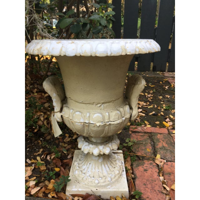 Traditional Cast Iron Urns - A Pair For Sale - Image 3 of 7
