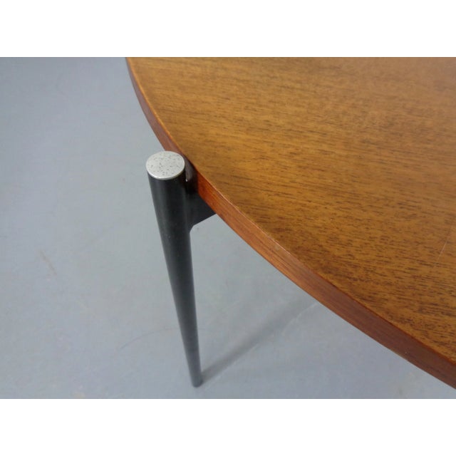Round Teak and Steel Coffee Table from Thonet, 1950s For Sale - Image 11 of 13