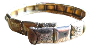 Victorian Antique Gold Filled Star Pattern Wrap Bangle Bracelet