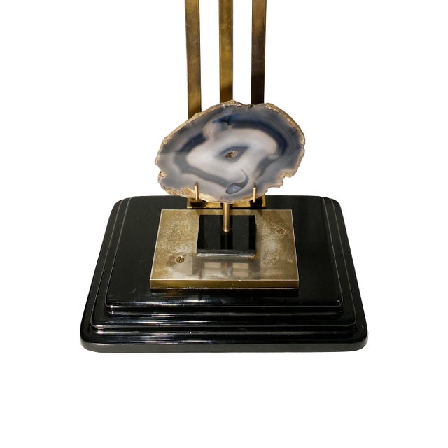 Vintage Willy Daro Style Agate Lamp, Made in Belgium For Sale - Image 10 of 11