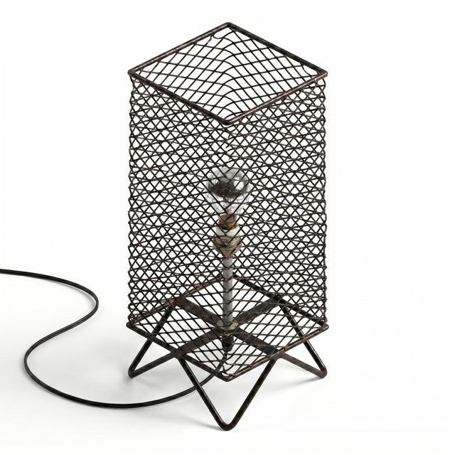 Vintage Table Lamp in the style of Mathieu Matégot, 1950s For Sale - Image 12 of 13