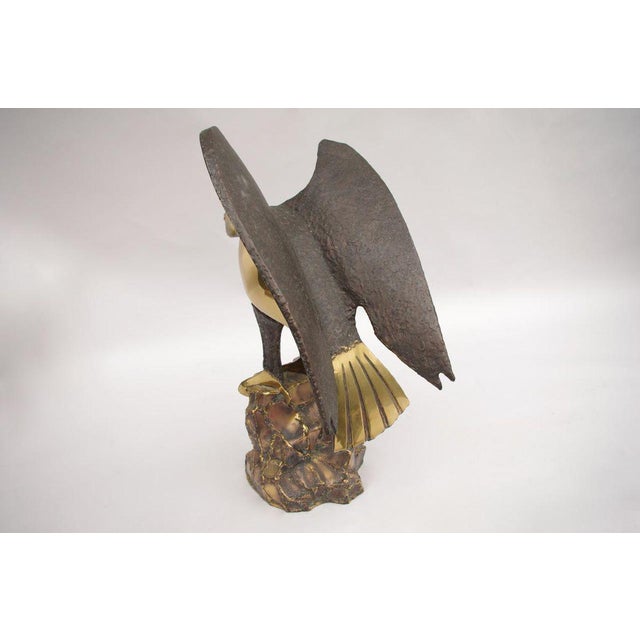 Gilt Brass Eagle Sculpture by Daniel Chassin, 1990s For Sale - Image 3 of 5