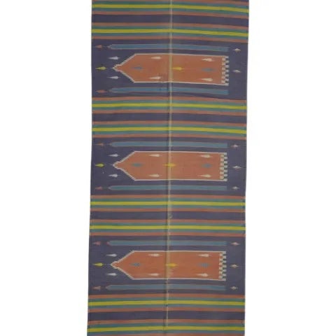 This 3x22 vintage Dhurrie rug and extra-long runner is an exciting new curation from Rug & Kilim’s latest acquisition of...