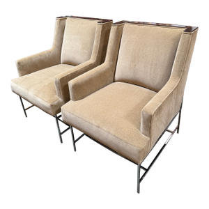 Michael Weiss for Vanguard Furniture Mohair Chairs, Pair