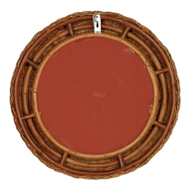 1950s Mid-Century Bamboo and Rattan Mirror For Sale - Image 5 of 6