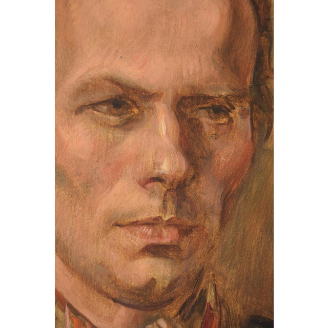 Ludwig Straub, Self-Portrait, 1930s, Oil on Hardboard, Framed For Sale - Image 7 of 10