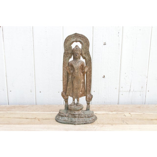 17th Century Bronze Standing Buddha For Sale - Image 9 of 9