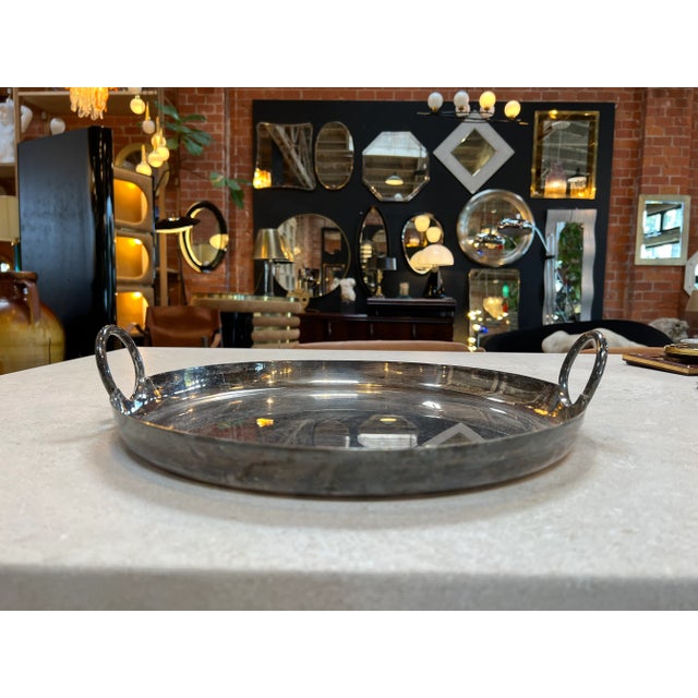 Mid Century Italian Silver Plated Round Bowl, 1970s For Sale - Image 4 of 6