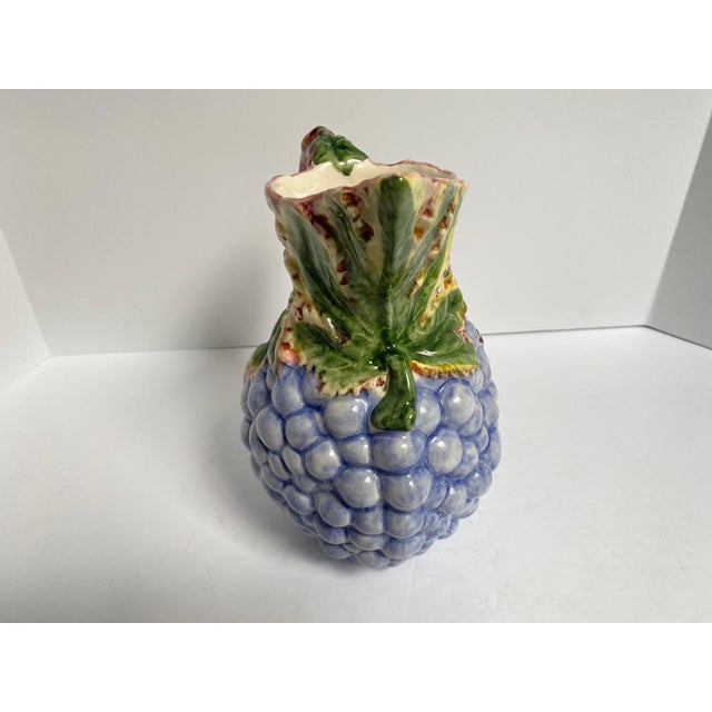 Late 20th Century Vintage Majolica Grape Pitcher For Sale - Image 5 of 11