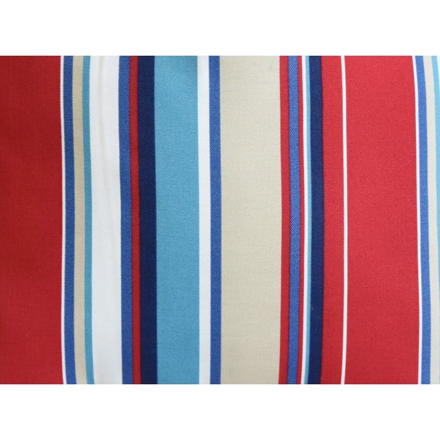 Custom-tailored outdoor/indoor Acrylic water repellent/UV resistant fabric pillow. Same fabric on the back. Polyester...