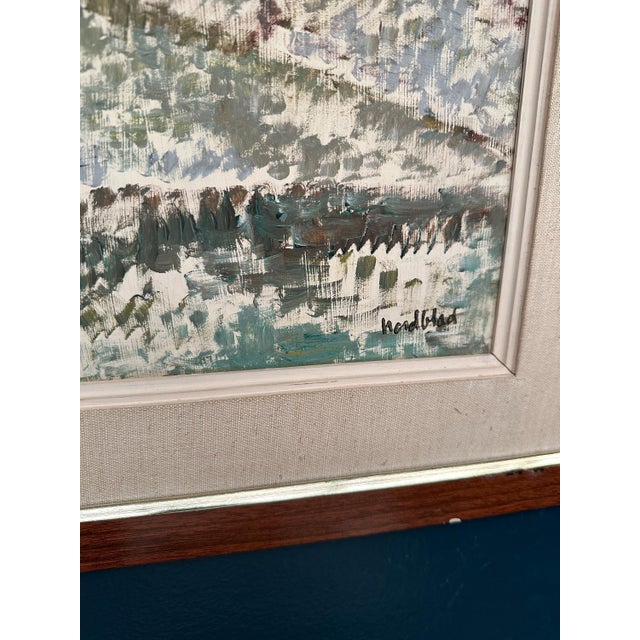 Gösta Nordblad, Landscape with Buildings, 1960s, Oil on Canvas, Framed For Sale - Image 8 of 18