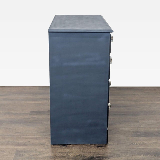 2000 - 2009 Classic Navy Blue 5-Drawer Dresser With Crystal Knobs For Sale - Image 5 of 10