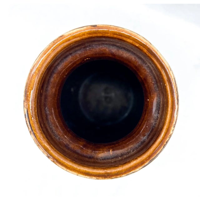 Ceramic Mid-Century Modern West Germany Brown and Tan Vase For Sale - Image 7 of 9