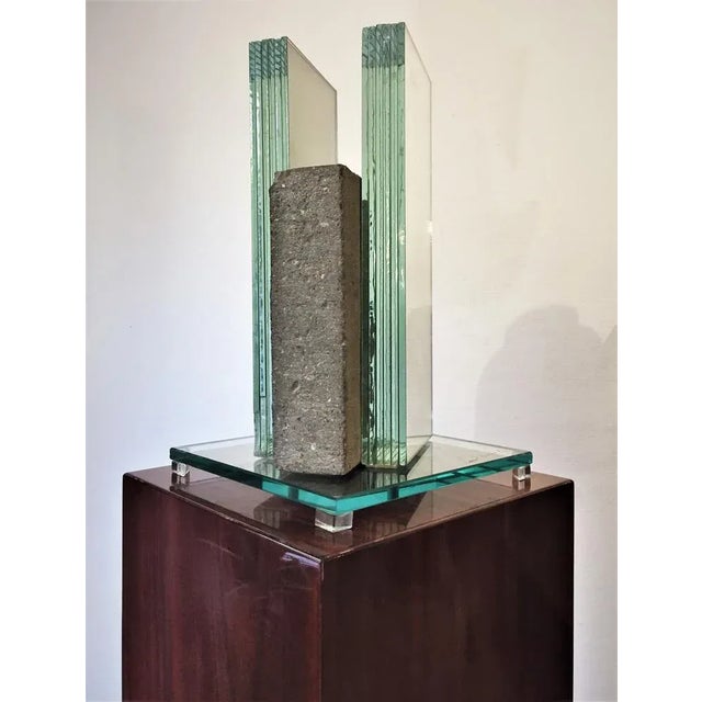 Gray Mirror Table Lamp by Laurent Beyne, 1990s For Sale - Image 8 of 12