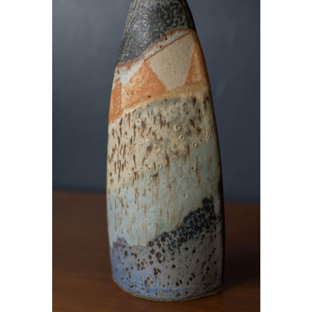 Vintage Handmade Stoneware Studio Pottery Vase by Robert Parrott For Sale - Image 4 of 9