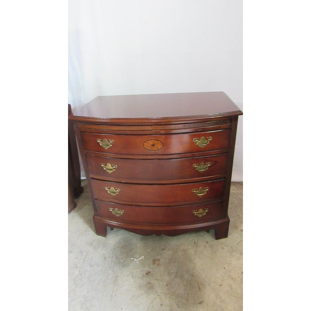 Item: Lexington Chest Details: Mahogany Great Designer Look/Quality Piece Tray Pulls Out Bowfront Signed Lexington Rustic...