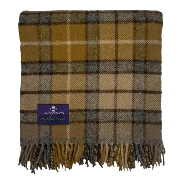 Highland Tweeds Wool Fluffy Throw - Natural Buchanan For Sale