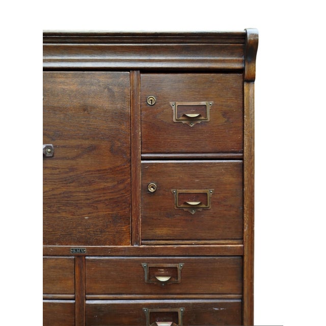 Vintage Danish Industrial Archive Filing Cabinet from Silkeborg Møbelfabrik, 1920s For Sale - Image 4 of 11