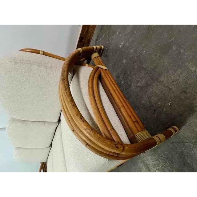 Ritts So. Rattan Sofa with Custom Upholstery For Sale - Image 10 of 13