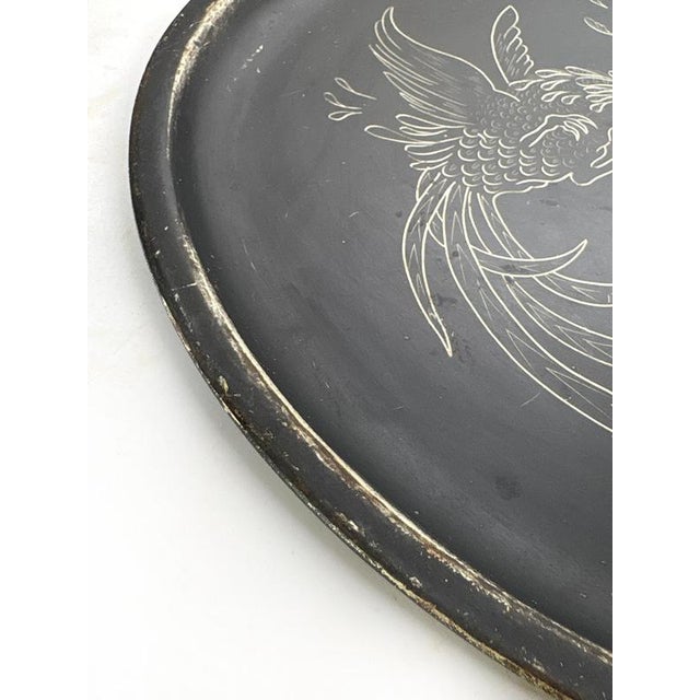 Black Painted Metal Tray, France, 1960 For Sale - Image 9 of 11