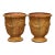 Pair of French Handmade Glazed Terracotta Planters by La Madeleine in Anduze For Sale